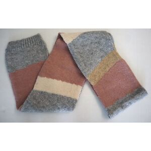 Free People AG9087 Women's O/S Ivory Carina Swirl Colorblock Wool Blend Scarf